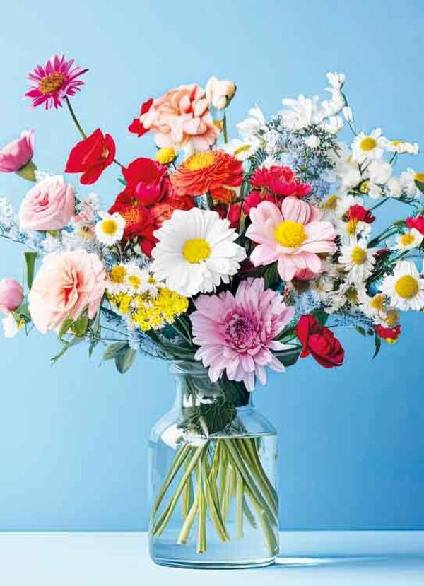 Bloemen blanco - wenskaart Mixx