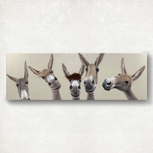 Donkey Family - schilderij