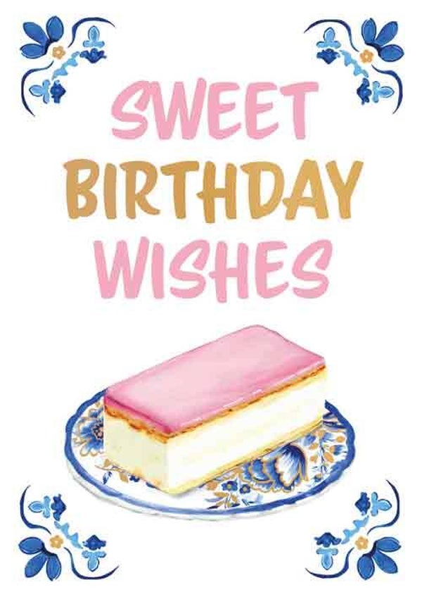 Sweet birthday wishes - wenskaart Azul