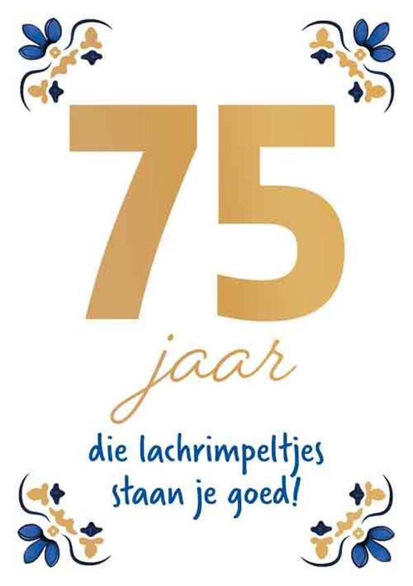 75 Jaar - wenskaart Azul