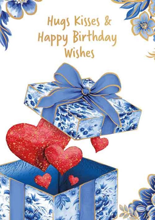 Huis kisses & happy birthday wishes - wenskaart Azul