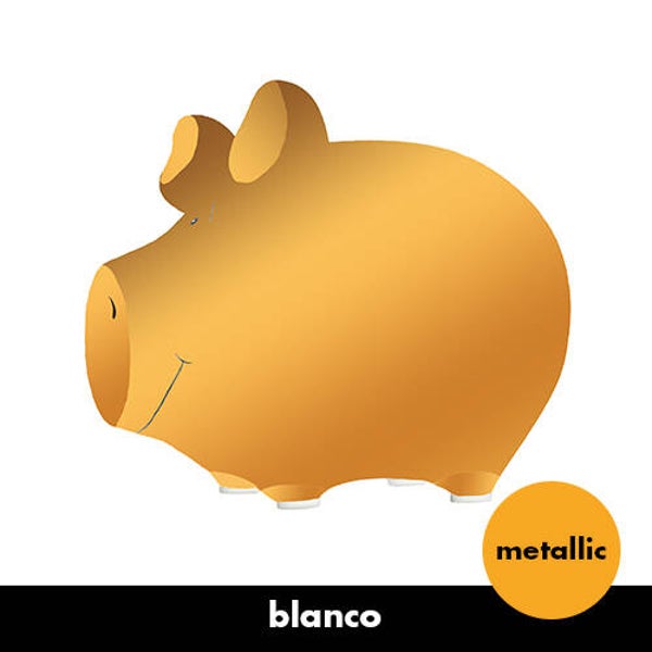 Goud metallic blanco - spaarpot varken in geschenkverpakking