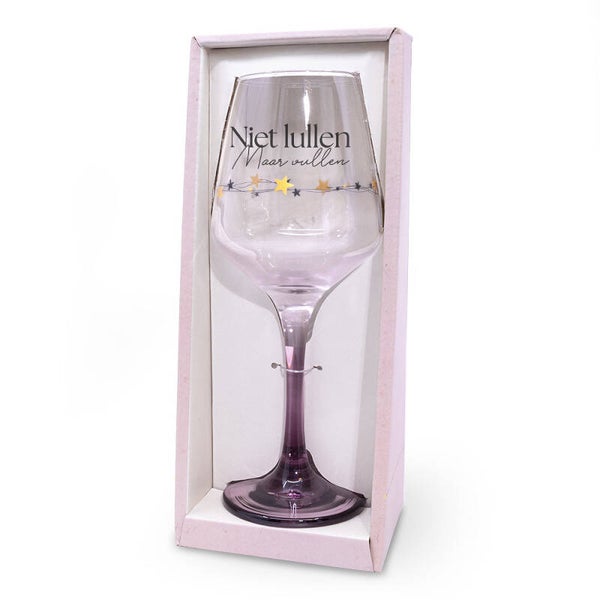 Niet lullen - Sparkling Moments wijnglas