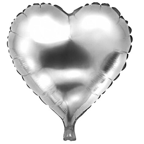 Hart zilver - folieballon