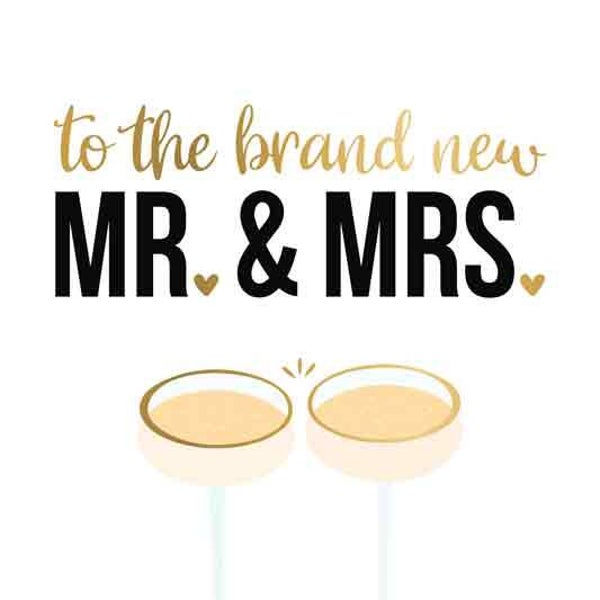 To the brand new MR & MRS - wenskaart Daisy XL