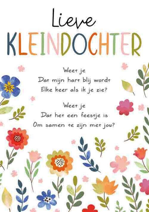 Lieve kleindochter - wenskaart Intense