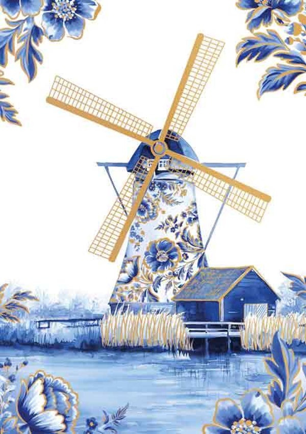 Molen - wenskaart Azul