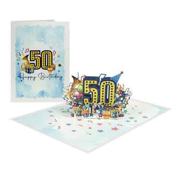 50 Happy birthday - 3D pop-up wenskaart Kiriori