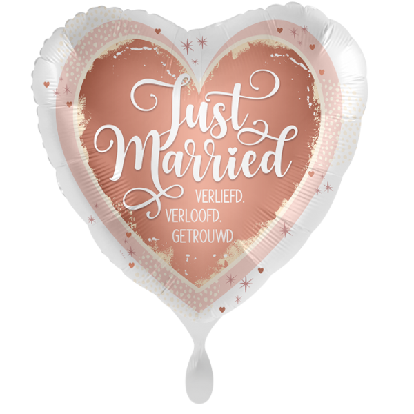 Verliefd verloofd getrouwd - folieballon