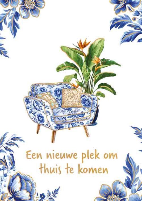 Een nieuwe plek - wenskaart Azul