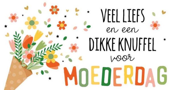 Mama veel liefs en een dikke knuffel voor moederdag - wenskaart moederdag