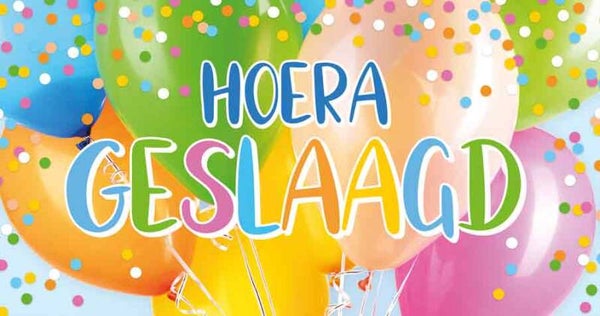 Hoera geslaagd - wenskaart geslaagd