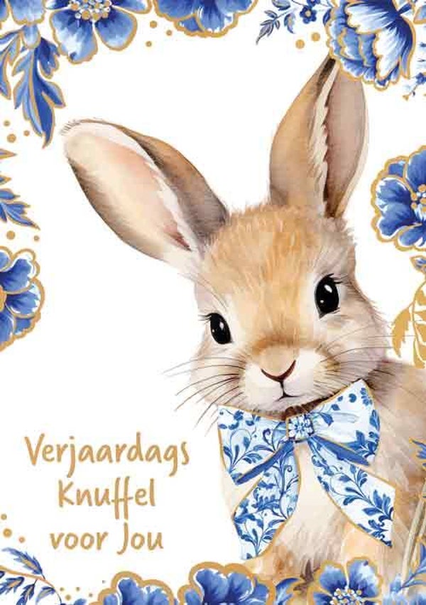 Verjaardagsknuffel voor jou - wenskaart Azul