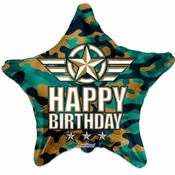 Happy birthday camouflage - folieballon