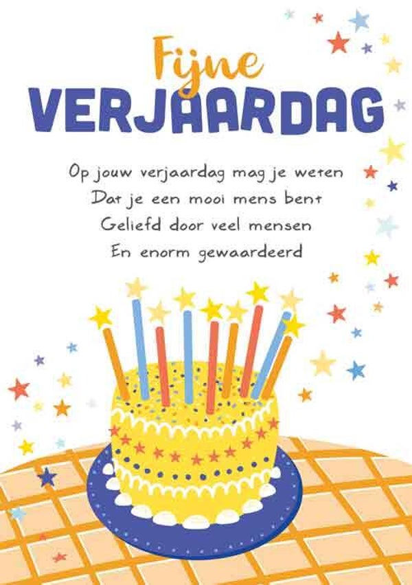 Fijne verjaardags - wenskaart Intense