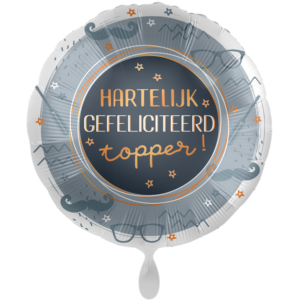 Hartelijk gefeliciteerd topper! - folieballon