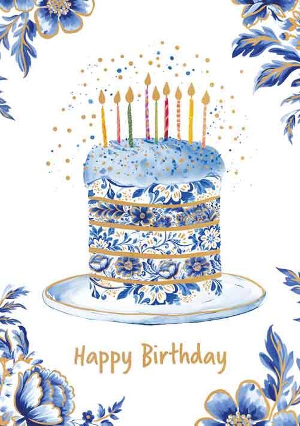 Happy birthday - wenskaart Azul