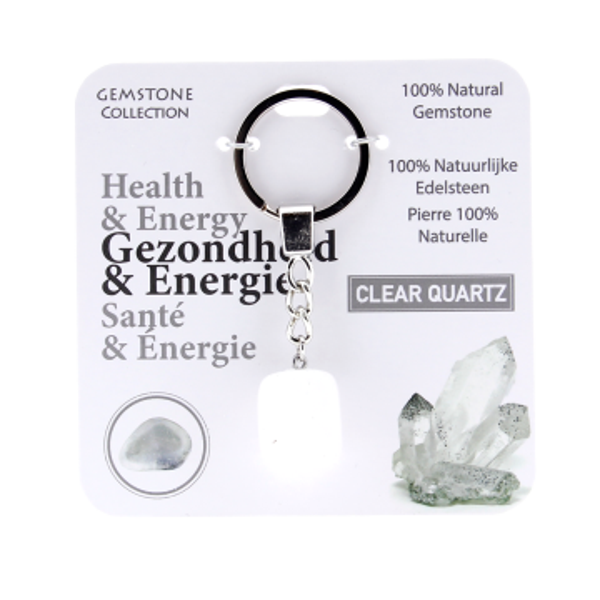 Bergkristal - sleutelhanger gezondheid & energie - Gemstone