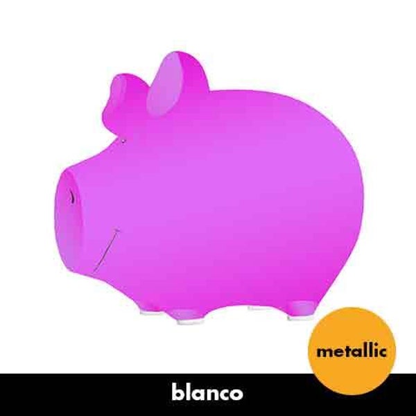 Roze metallic blanco - spaarpot varken in geschenkverpakking
