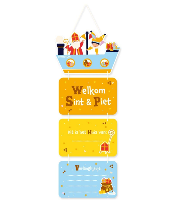 Sinterklaas deur decoratie - welkom Sint & Piet