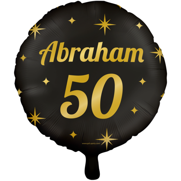 50 Jaar Abraham - folieballon goud/zwart