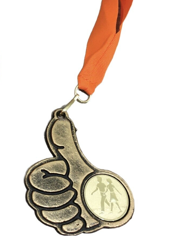 4Daagse - wandel medaille duim goud met lint naar keuze