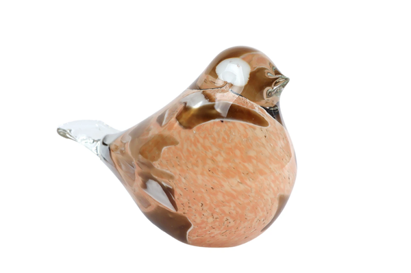Sculptuur Bird - vogel glas beige