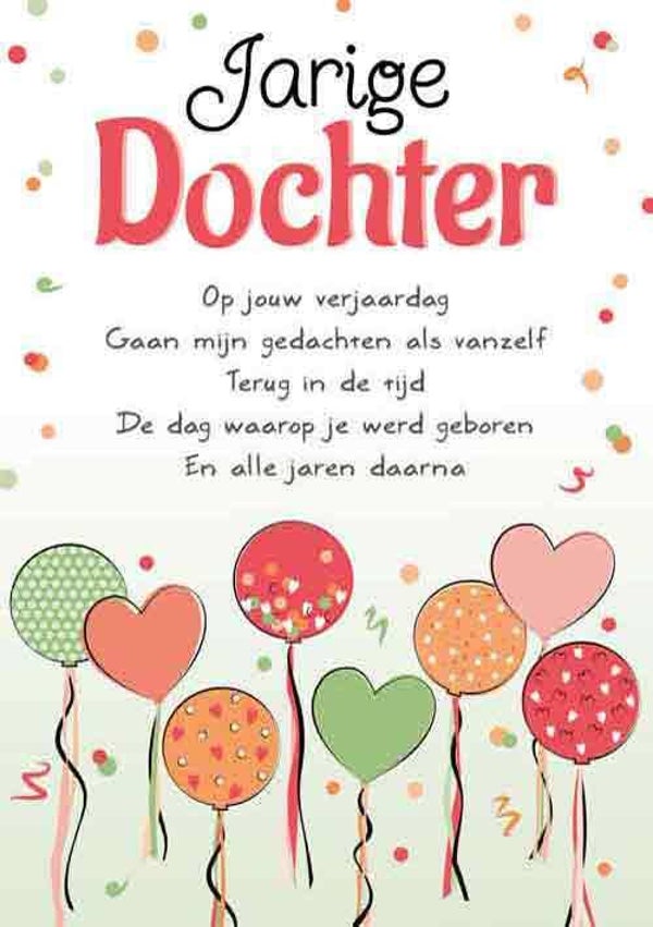 Jarige dochter - wenskaart Intense