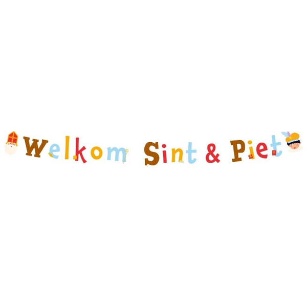 Sinterklaas letterslinger - Welkom sint & Piet