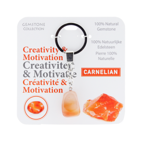 Carneool - sleutelhanger creativiteit & motivatie - Gemstone