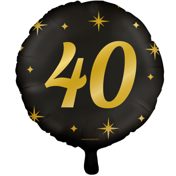 40 Jaar - folieballon goud/zwart