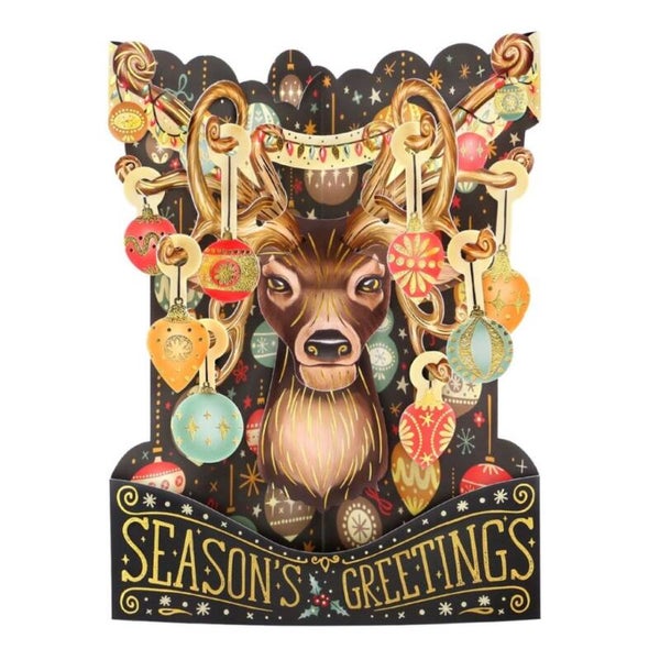 Seasons Greetings - Santoro XMAS  - 3D SWING kerstkaart
