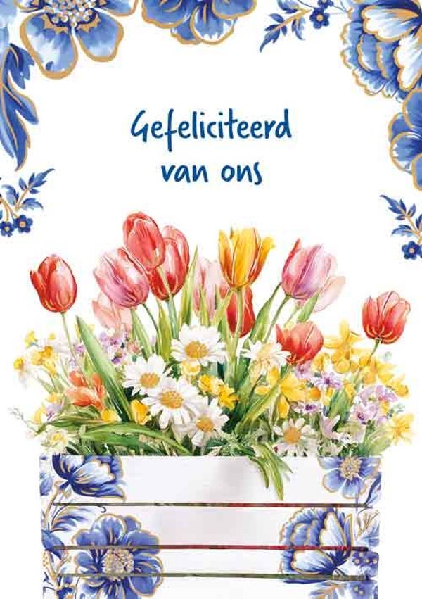 Gefeliciteerd van ons - wenskaart Azul
