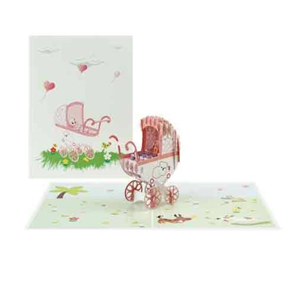 Geboorte meisje - 3D pop-up wenskaart Kiriori