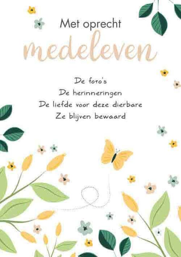 Met oprecht medeleven - wenskaart Intense