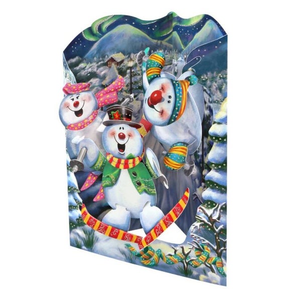 Snowman - Santoro XMAS  - 3D SWING kerstkaart