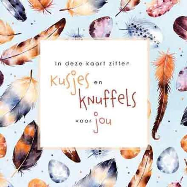 Kusjes en knuffels - wenskaart