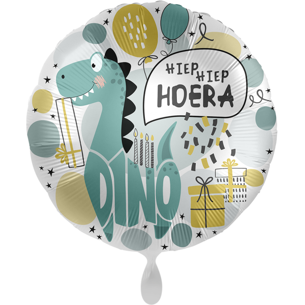 Hiep hiep hoera dino - folieballon