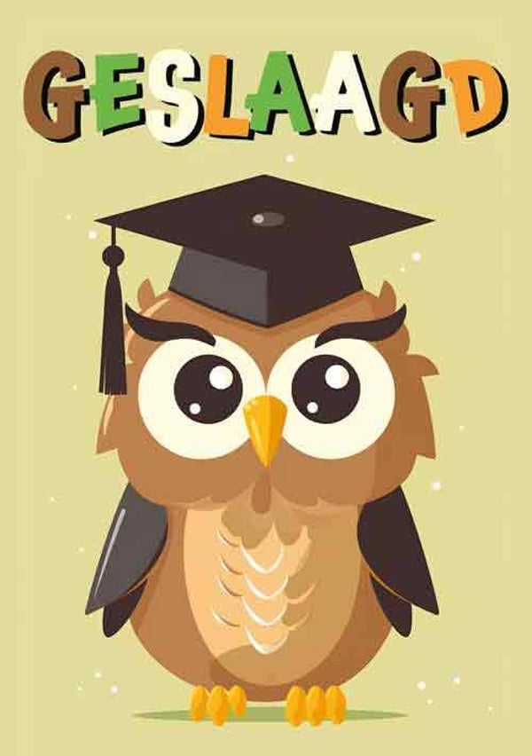 Geslaagd - wenskaart geslaagd