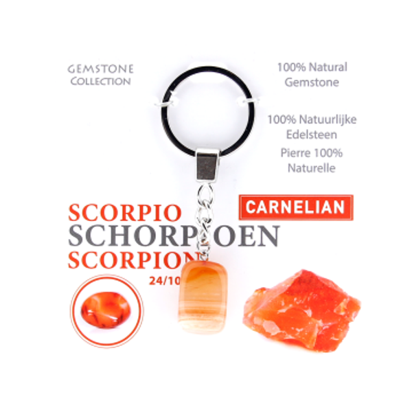 Carneool - sleutelhanger sterrenbeeld schorpioen - Gemstone
