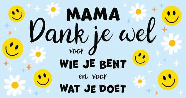 Mama dank je wel - wenskaart moederdag