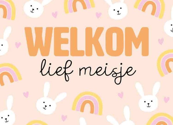 Welkom lief meisje - wenskaart Mixx