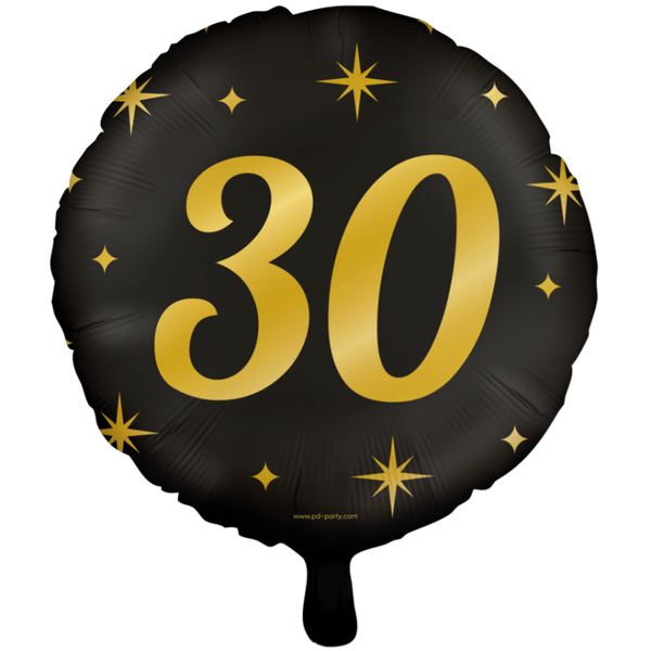 30 Jaar - folieballon goud/zwart