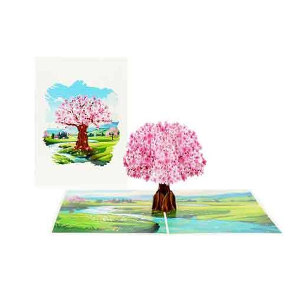 Boom met bloesem - 3D pop-up wenskaart Kiriori