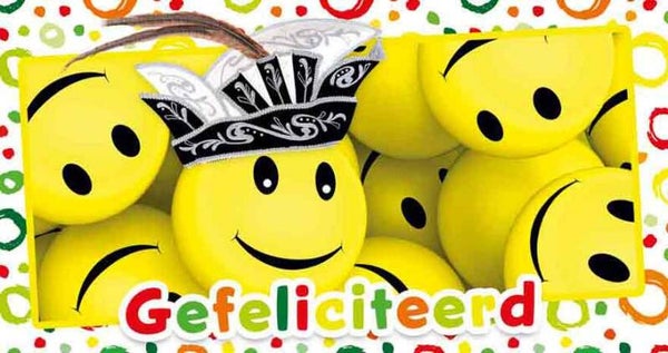Gefeliciteerd - wenskaart Carnaval