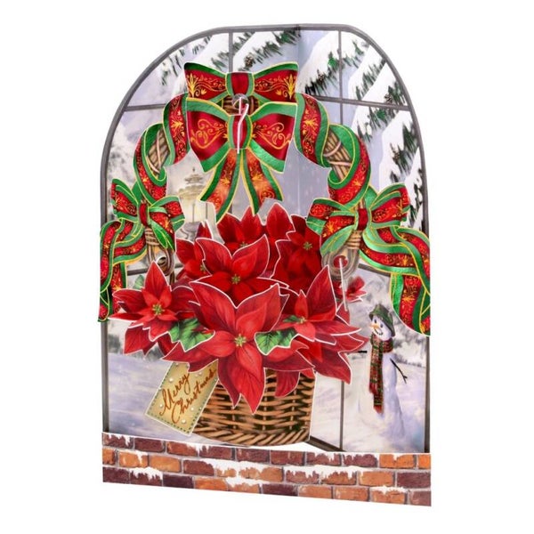 Poinsettia - Santoro XMAS  - 3D SWING kerstkaart