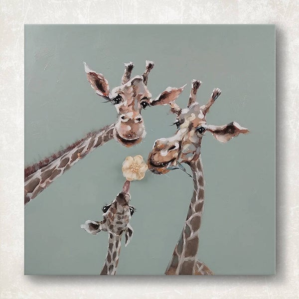 Giraffe Family - schilderij