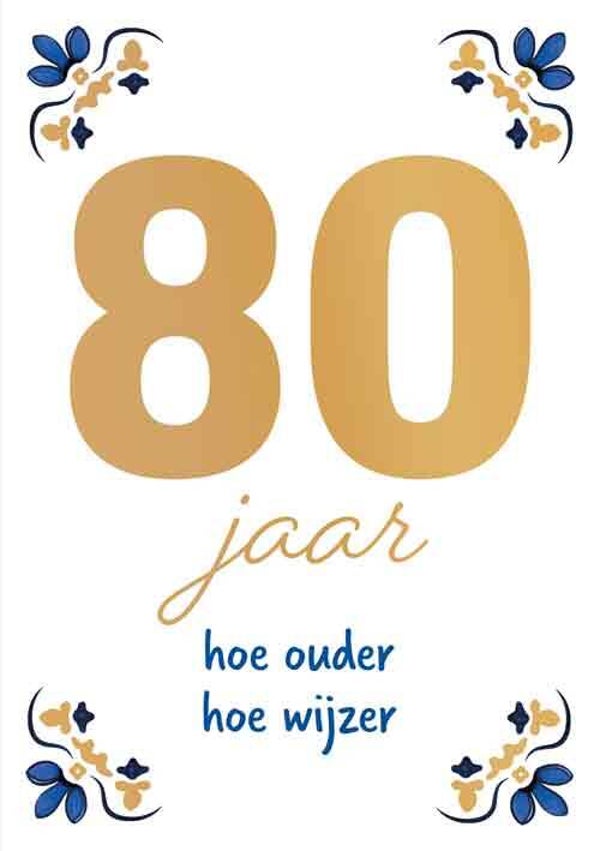 80 Jaar - wenskaart Azul