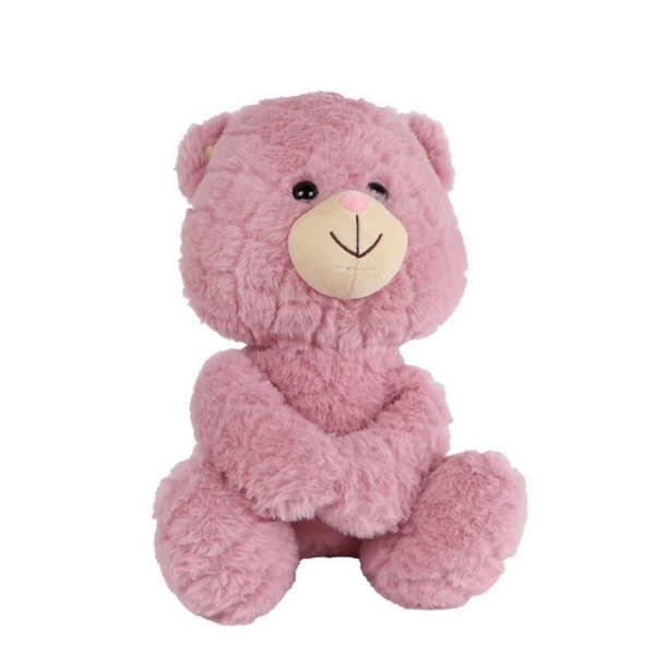 Beer zittend roze - knuffel