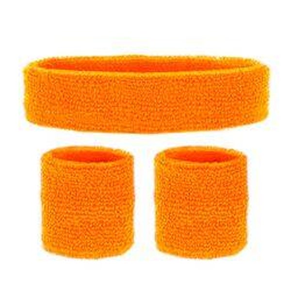 Zweetband set - neon oranje